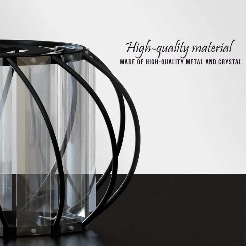 Moderner Kristall Glas Lampenschirm Metallkäfig | Ø 16 cm | E27 ~3438