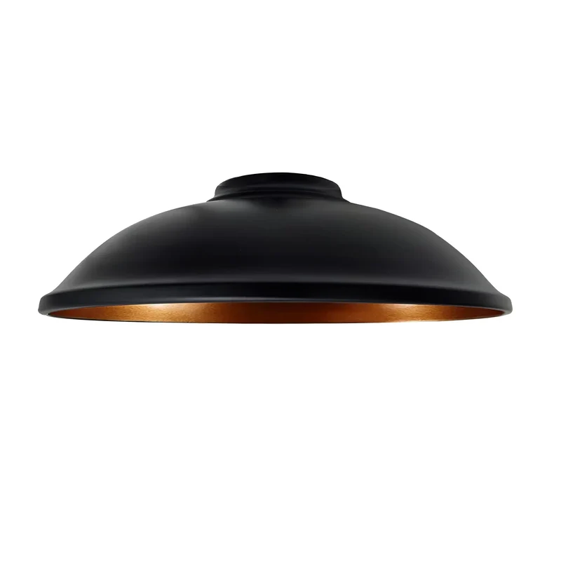 Einfache Montage Industrial Lampenschirm Metall Schwarz Gold ~3437