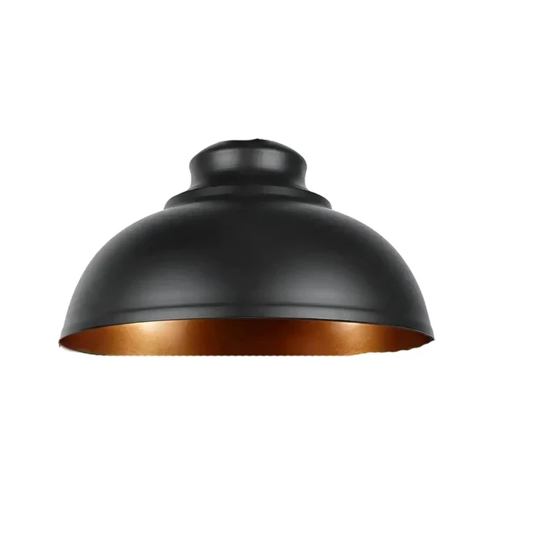 Einfache Montage Industrial Lampenschirm Metall Schwarz Gold ~3437