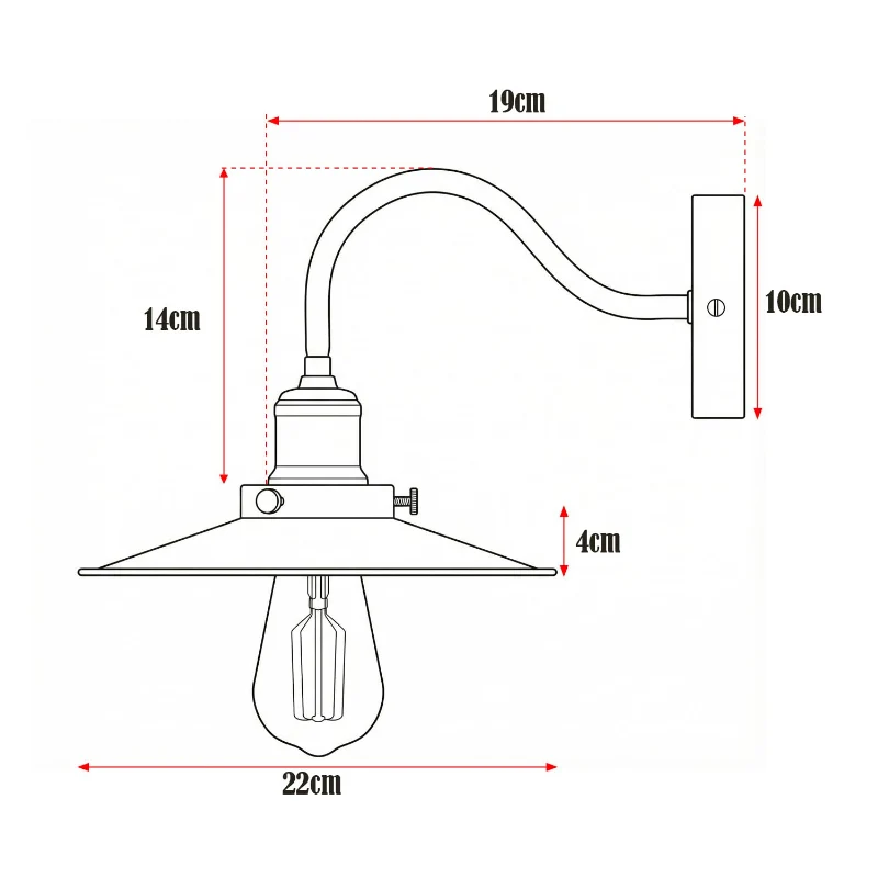 LEDSONE Vintage Wandlampe Ø22cm Metall Industrie ~ 3435