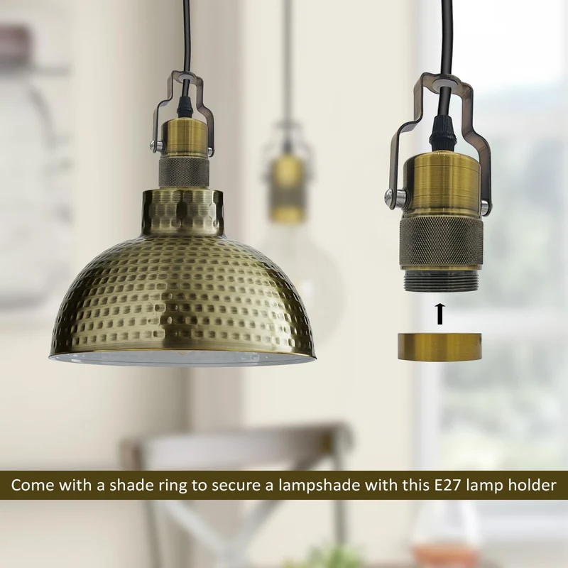Retro Deckenlampe Vintage Pendelleuchte E27 Fassung Lampe ~3434