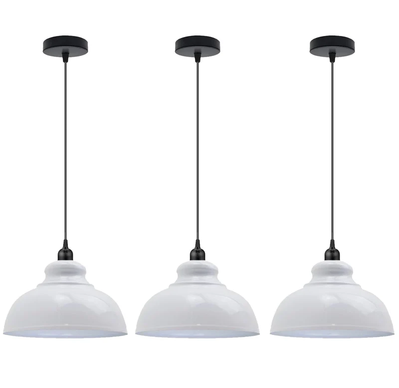3er Set Hängelampe Emaille Look – Vintage Industrie Pendelleuchte | Ø29cm | E27 ~3430