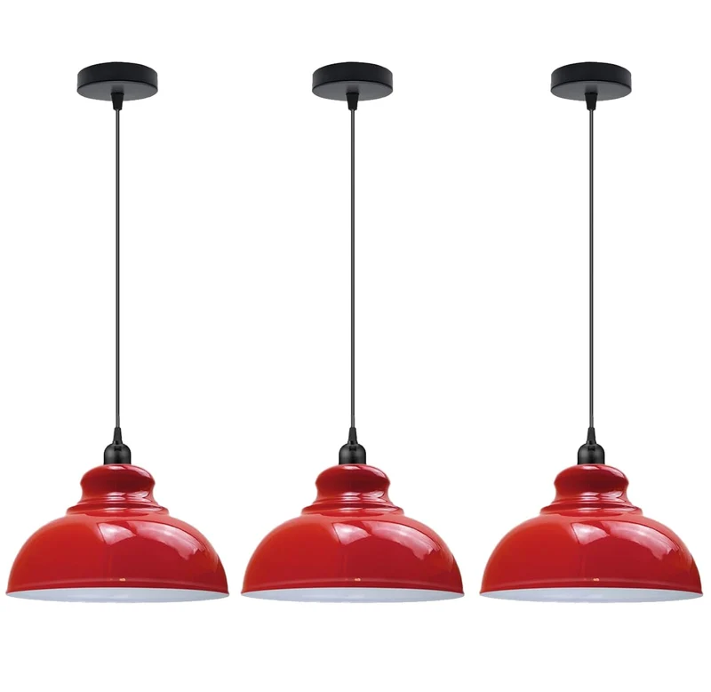 3er Set Hängelampe Emaille Look – Vintage Industrie Pendelleuchte | Ø29cm | E27 ~3430