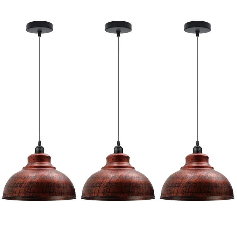 3er Set Hängelampe Emaille Look – Vintage Industrie Pendelleuchte | Ø29cm | E27 ~3430