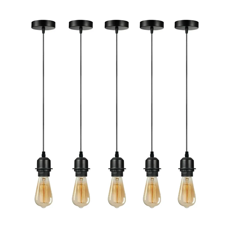 5 Stück Pendelleuchte E27 Vintage DIY Hängeleuchte ~3395