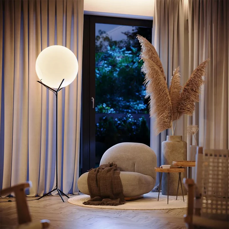 s.luce Stehleuchte Orb Poseidon mit Glaskugel 175cm