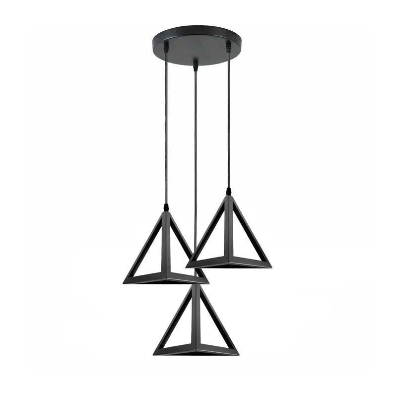 Moderne Schwarze 3 Kopf Pendelleuchte mit Verstellbarem Kabel~3461