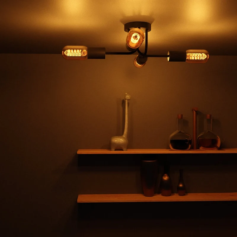Moderne schwarze 4-fach verstellbare LED-Deckenleuchte für Wohnkultur~3451