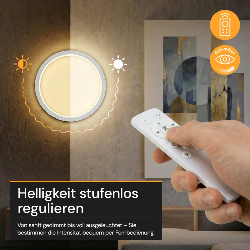 LED Panel mit Fernbedienung, 22 W, 2200 lm, 3000–6500 K