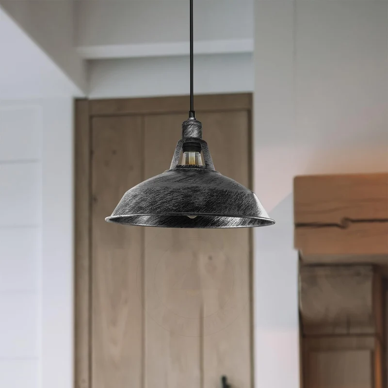 Lampada Sospensione Industriale Gialla Fessura Retrò E27 B22 ~3424