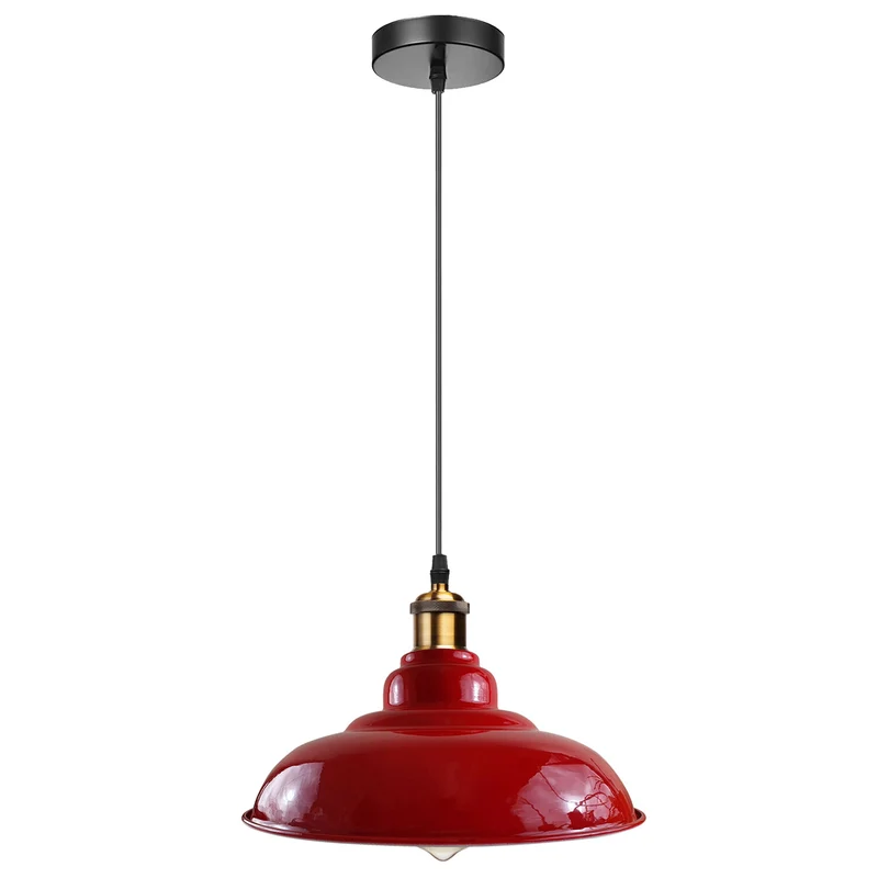 Retro Hängelampe Rot E27 Vintage Pendellampe Ø 32 cm ~3393