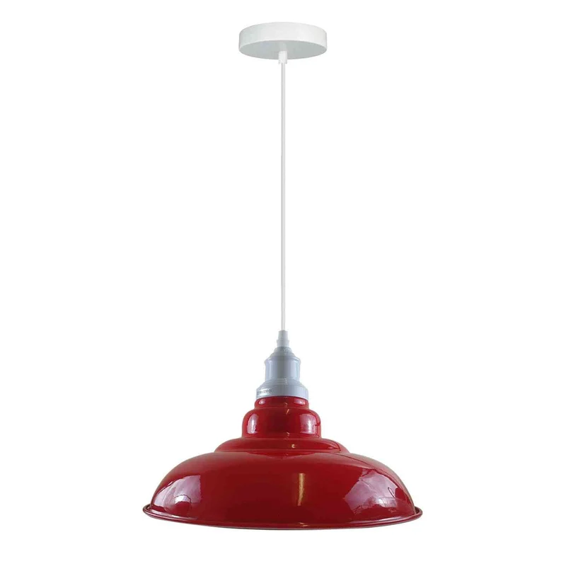 Retro Hängelampe Rot E27 Vintage Pendellampe Ø 32 cm ~3393