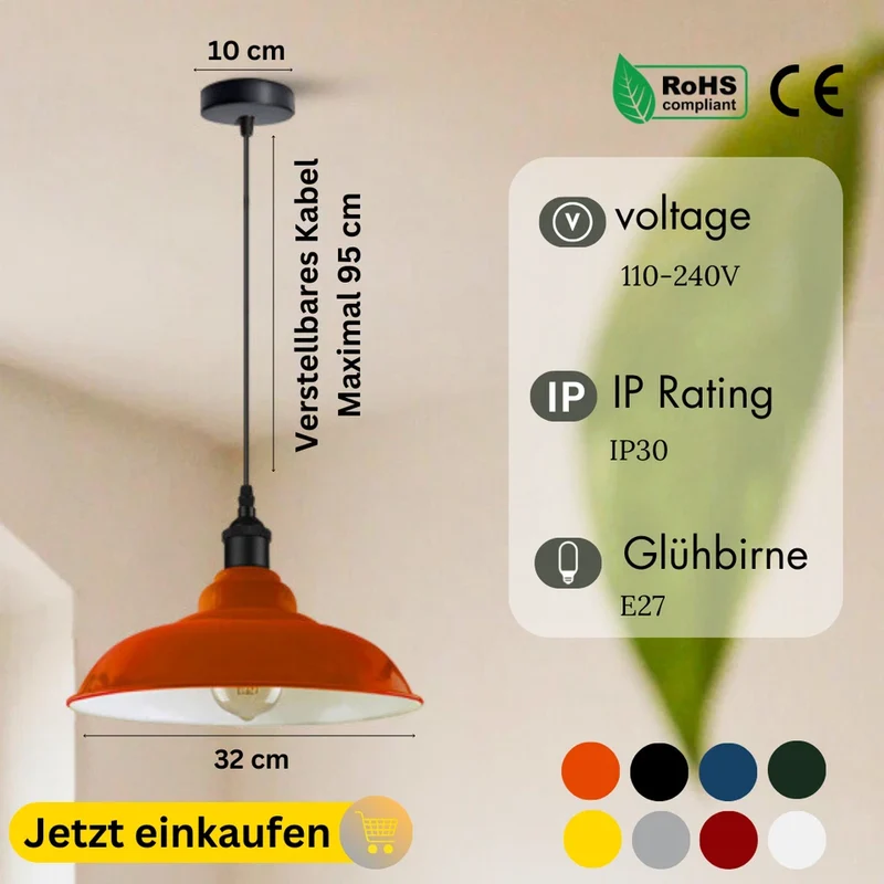 Industrielle Pendelleuchte Mit Einstellbarer Höhe~3383