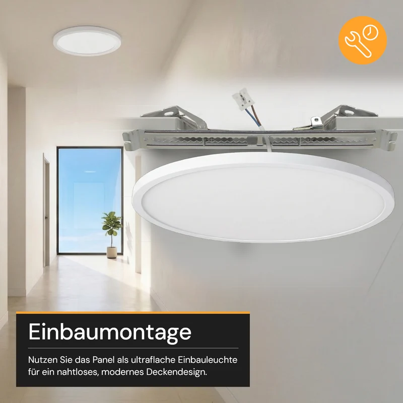 LED CCT Einbauleuchte, 24 W, 2400 lm, 5CCT, 2700–5700 K