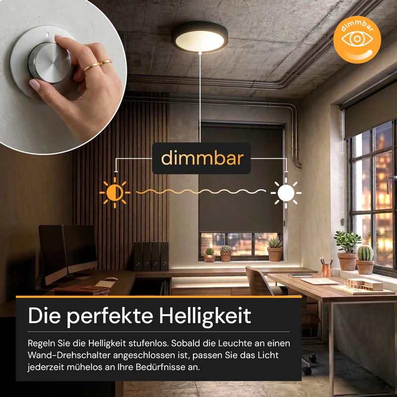 LED Einbauleuchte, stufenlos dimmbar, 24 W, 2400 lm, 5CCT 2700–5700 K