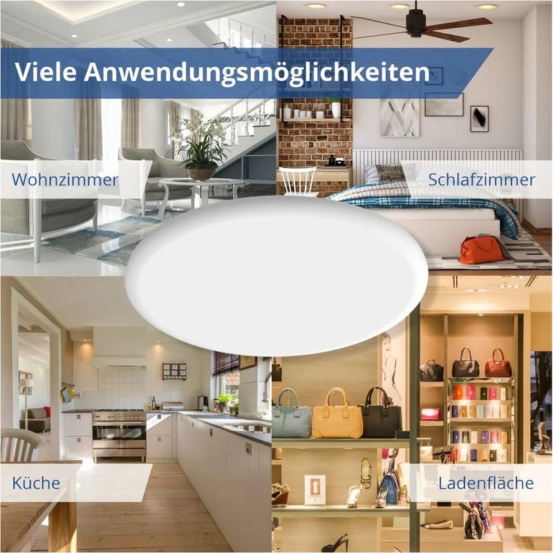 LED-Einbaupanel, rahmenlos, rund, 36 W, 3020 lm, 2700 K, IP54