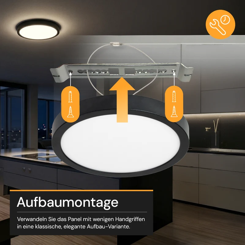 LED CCT Einbauleuchte, 12 W, 1200 lm, 5CCT, 2700–5700 K