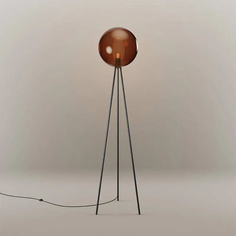 s.luce Dreibein-Stehleuchte Orb Tripod 160cm mit Glaskugel