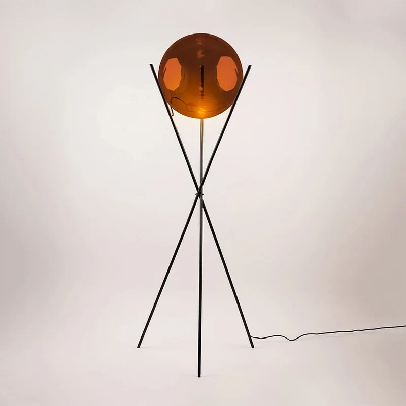 s.luce Orb Axis Glaskugel Stehlampe Dreibein 160cm