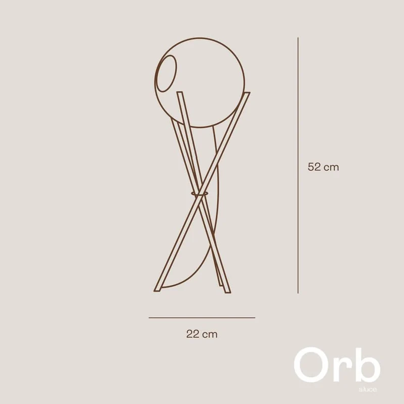 s.luce Orb Axis Glas-Tischlampe Dreibein 20cm