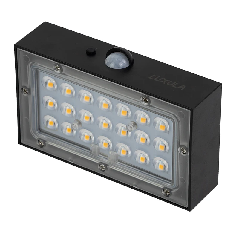 Solar LED Wandleuchte Up/Down, PIR-Sensor, IP65, warmweiß (3000 K), mit Akku