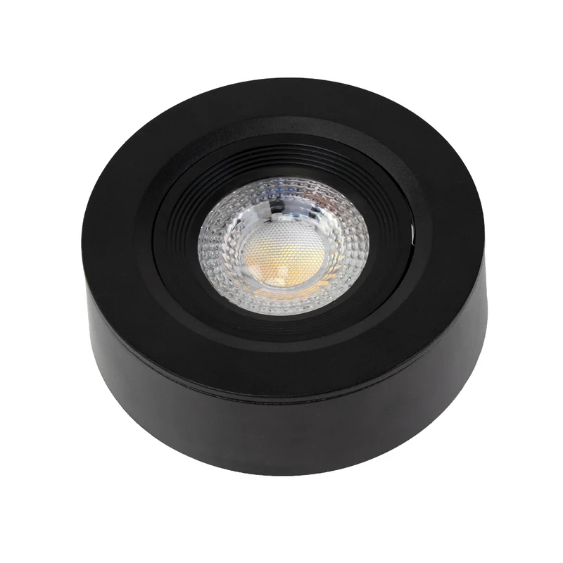 LED CCT Downlight, Ein- und Aufbaustrahler, schwenkbar, in Schwarz, dimmbar, 5 W, 420 lm, 60°, 3000K-4000K-6500K einstellbar