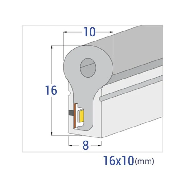 LED Neon Flex Schlauch, 8,5W/m, 120 LED/m, dimmbar, IP65, 50 m, amber