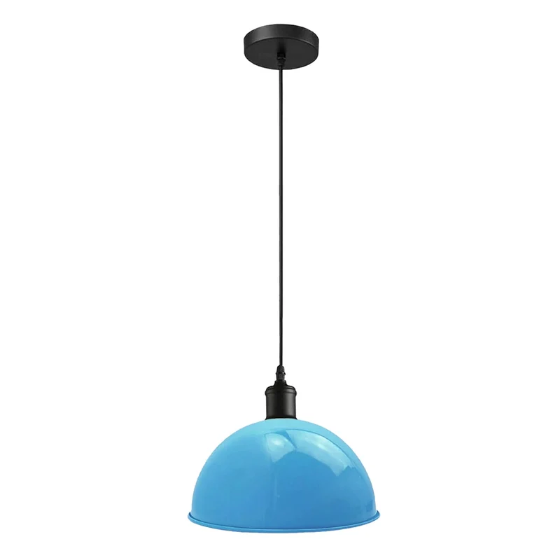 LEDSone Lampada Sospensione Cupola Nera Ø40cm Vintage E27 ~3407