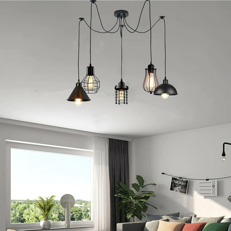LEDSone Lampada Sospensione Spider 5 Vie Industriale Diamante ~3406