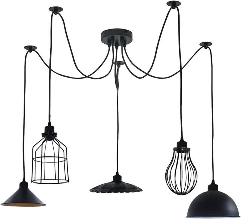 LEDSone Lampada Sospensione Spider 5 Vie Industriale Diamante ~3406