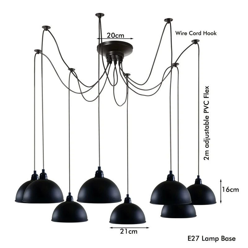 LEDSone Lampada Sospensione Spider 5 Vie Industriale Diamante ~3406