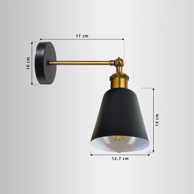 Wandlampe Industrial in Glockenform, schwenkbar E27 ~3382