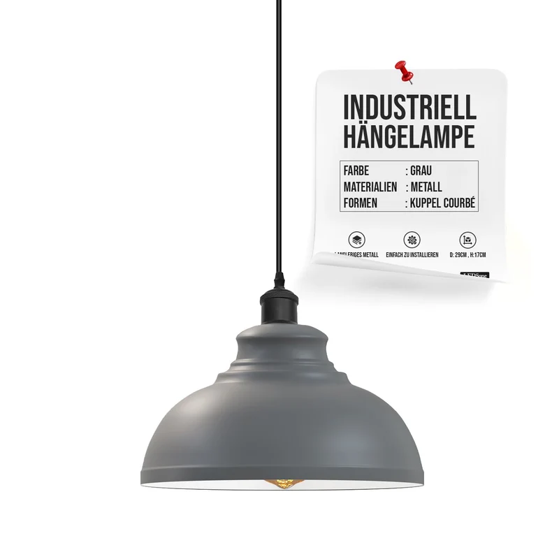 All Seasons Life Lampada a Sospensione Industriale Retrò da Soffitto ~ 3372