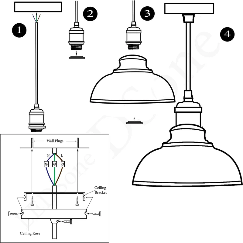 All Seasons Life Lampada a Sospensione Industriale Retrò da Soffitto ~ 3372