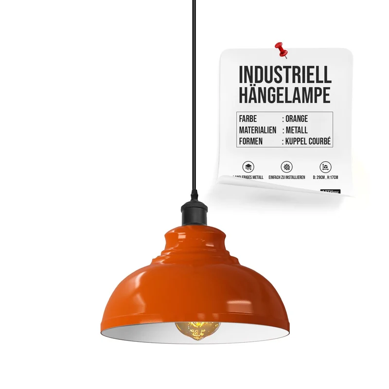 All Seasons Life Lampada a Sospensione Industriale Retrò da Soffitto ~ 3372
