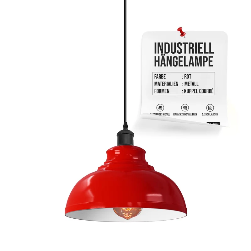 All Seasons Life Lampada a Sospensione Industriale Retrò da Soffitto ~ 3372