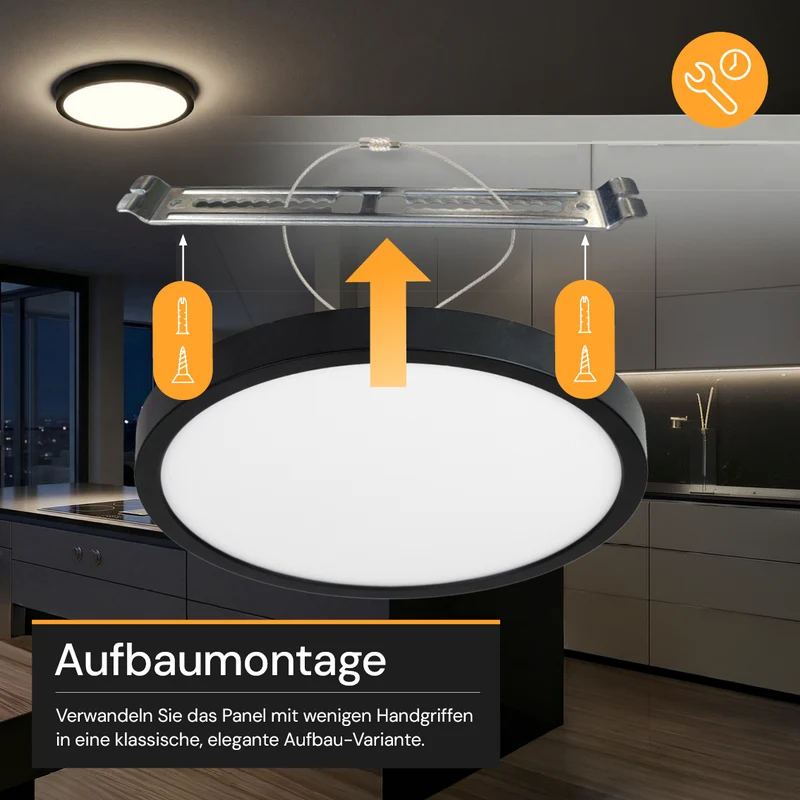 LED Einbauleuchte, 18 W, 1800 lm, 5CCT, 2700–5700 K