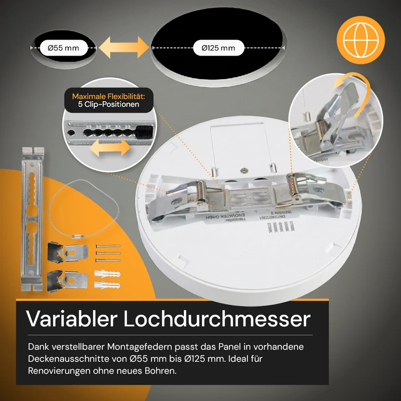 LED Einbauleuchte, 12 W, 1200 lm, 5CCT, 2700–5700 K