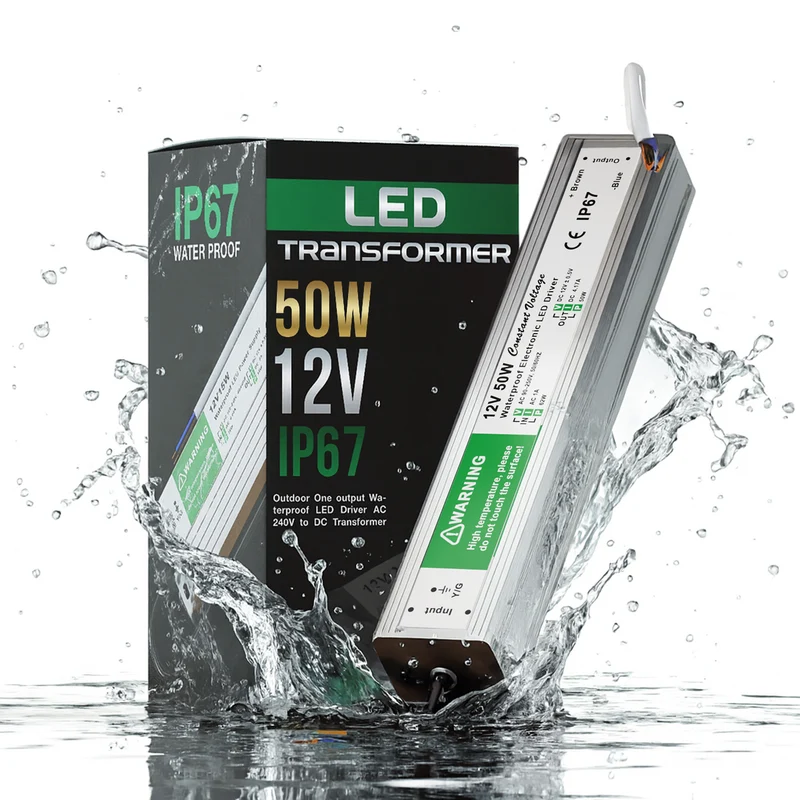 DC 12V 50W Wasserdicht LED Trafo Transformator Netzteil IP67 ~ 3338