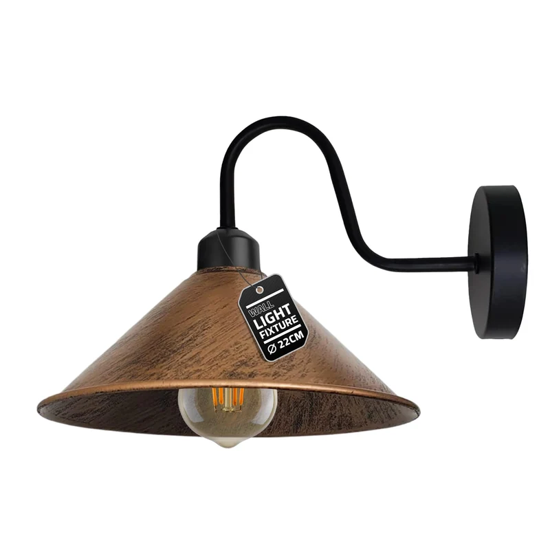 Vintage Wandlampe Industrial Design, Metallschirm für Loft~ 3334