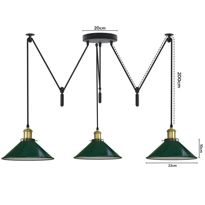 3-flammige Spinnenlampe – Dezentrale Vintage Industrie Hängelampe | Ø22cm | E27 ~3332