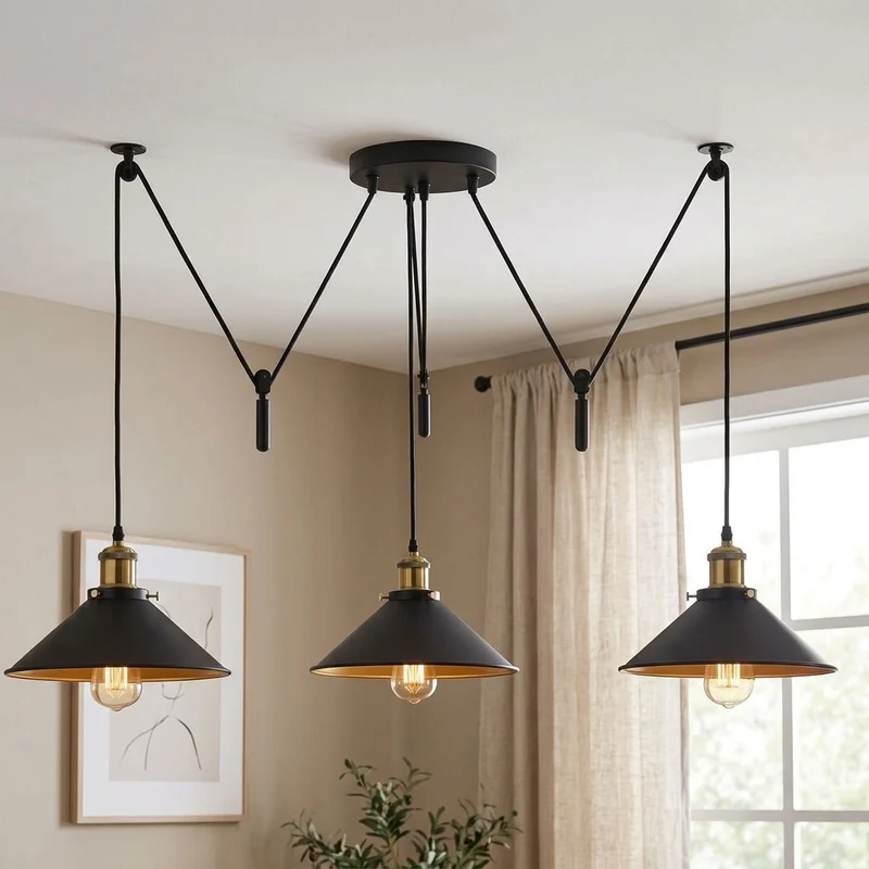 3-flammige Spinnenlampe – Dezentrale Vintage Industrie Hängelampe | Ø22cm | E27 ~3332
