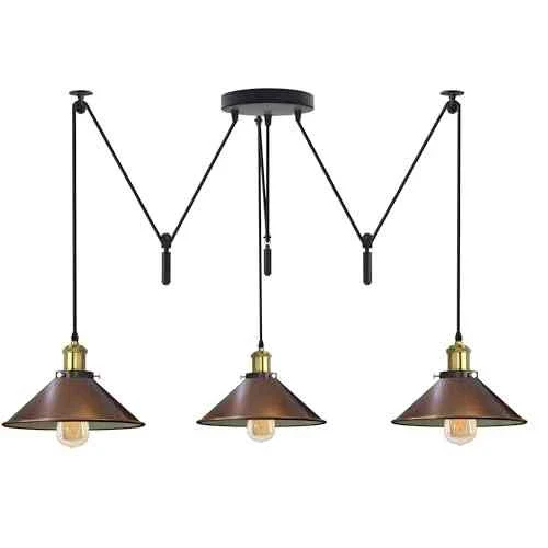3-flammige Spinnenlampe – Dezentrale Vintage Industrie Hängelampe | Ø22cm | E27 ~3332