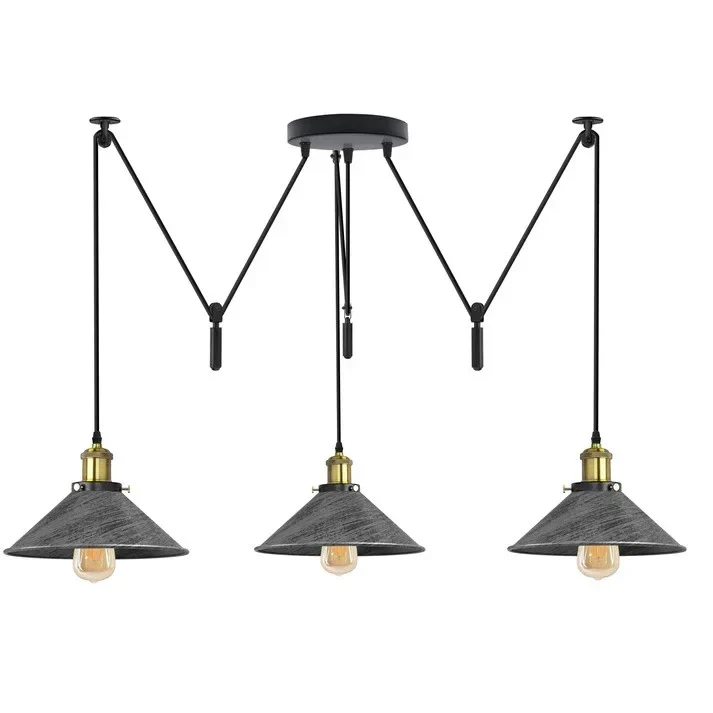 3-flammige Spinnenlampe – Dezentrale Vintage Industrie Hängelampe | Ø22cm | E27 ~3332