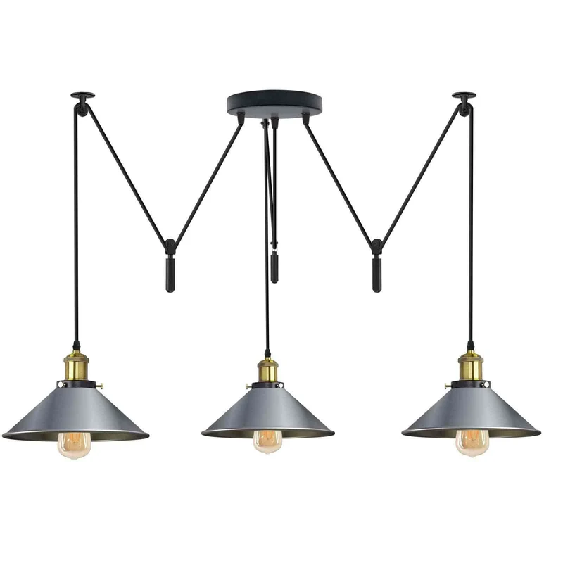 3-flammige Spinnenlampe – Dezentrale Vintage Industrie Hängelampe | Ø22cm | E27 ~3332