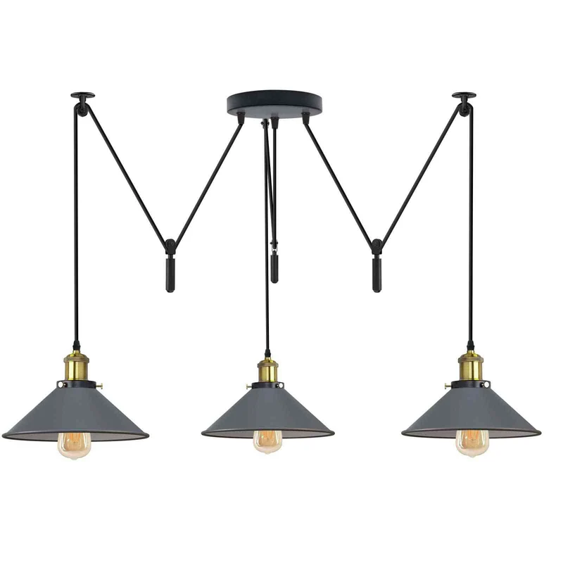 3-flammige Spinnenlampe – Dezentrale Vintage Industrie Hängelampe | Ø22cm | E27 ~3332