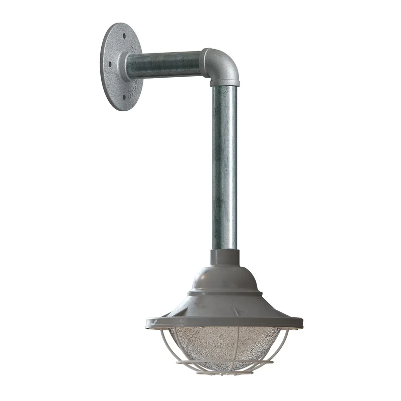 Industrielle E27 Wandleuchte mit Käfigschirm Leerrohr Design ~ 3403