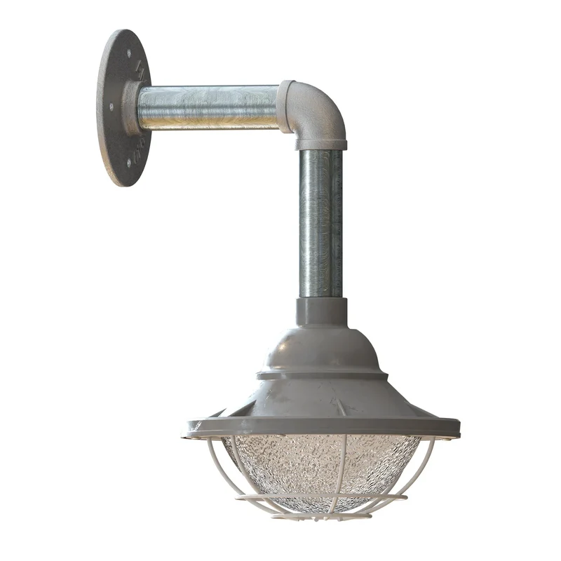 Industrielle E27 Wandleuchte mit Käfigschirm Leerrohr Design ~ 3403