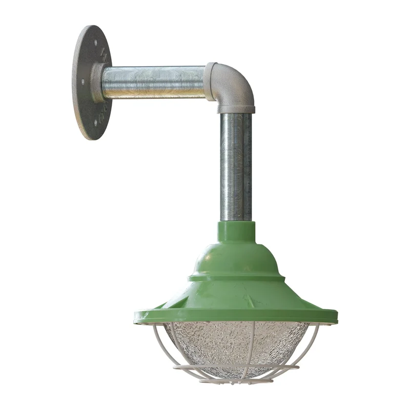 Industrielle E27 Wandleuchte mit Käfigschirm Leerrohr Design ~ 3403