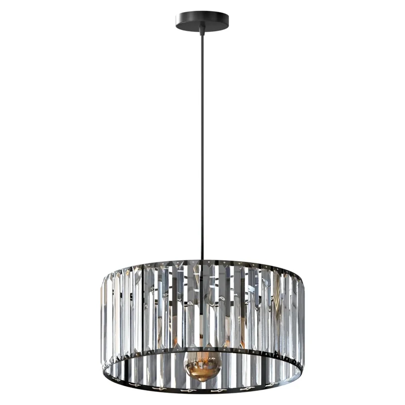 Kristall Kronleuchter Pendelleuchte – Trommelschirm Design ~ 3369